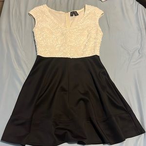 White and Black Sparkly Dress